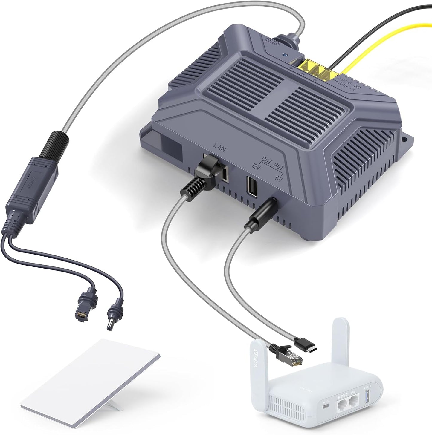 Starlink Mini - 5 in 1 PoE Injector 9-36V omvormer met injector 150W