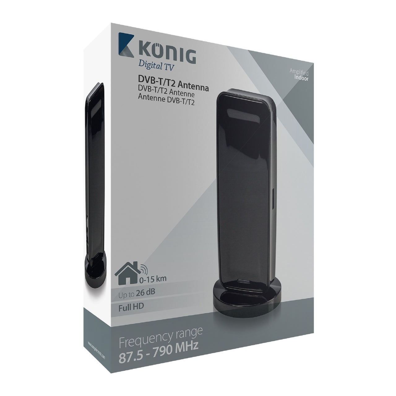 DVB-T/T2 Binnen Antenne 26 dB VHF / UHF Konig
