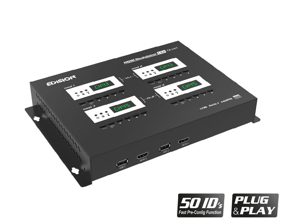 Edision HDMI Modulator Lite Quad 4X HDMI Naar Coax