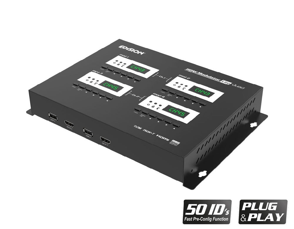 Edision HDMI Modulator Lite Quad 4X HDMI Naar Coax