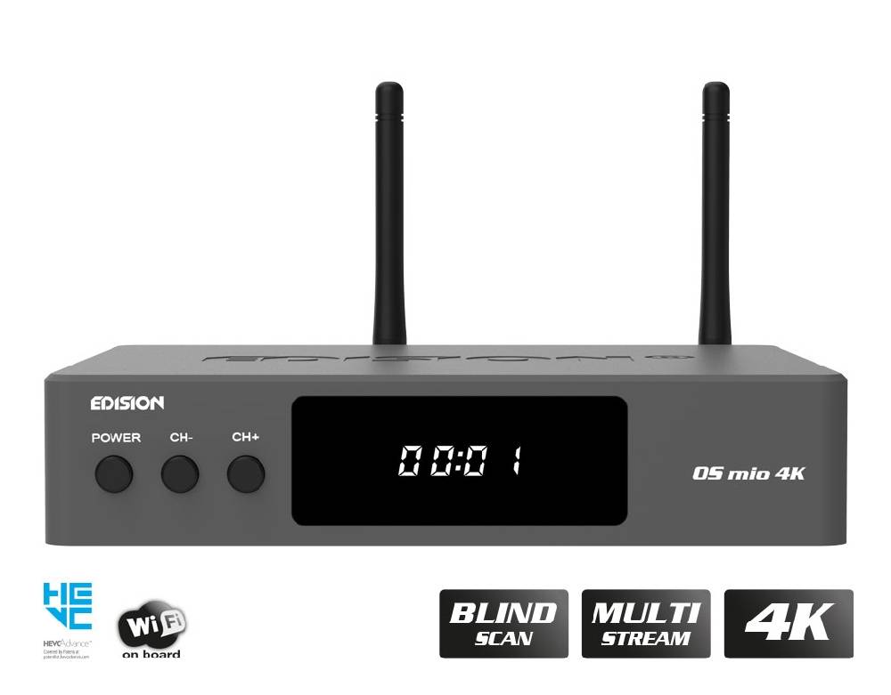 Edision OS MIO 4K Combo S2X + T2/C Black grey