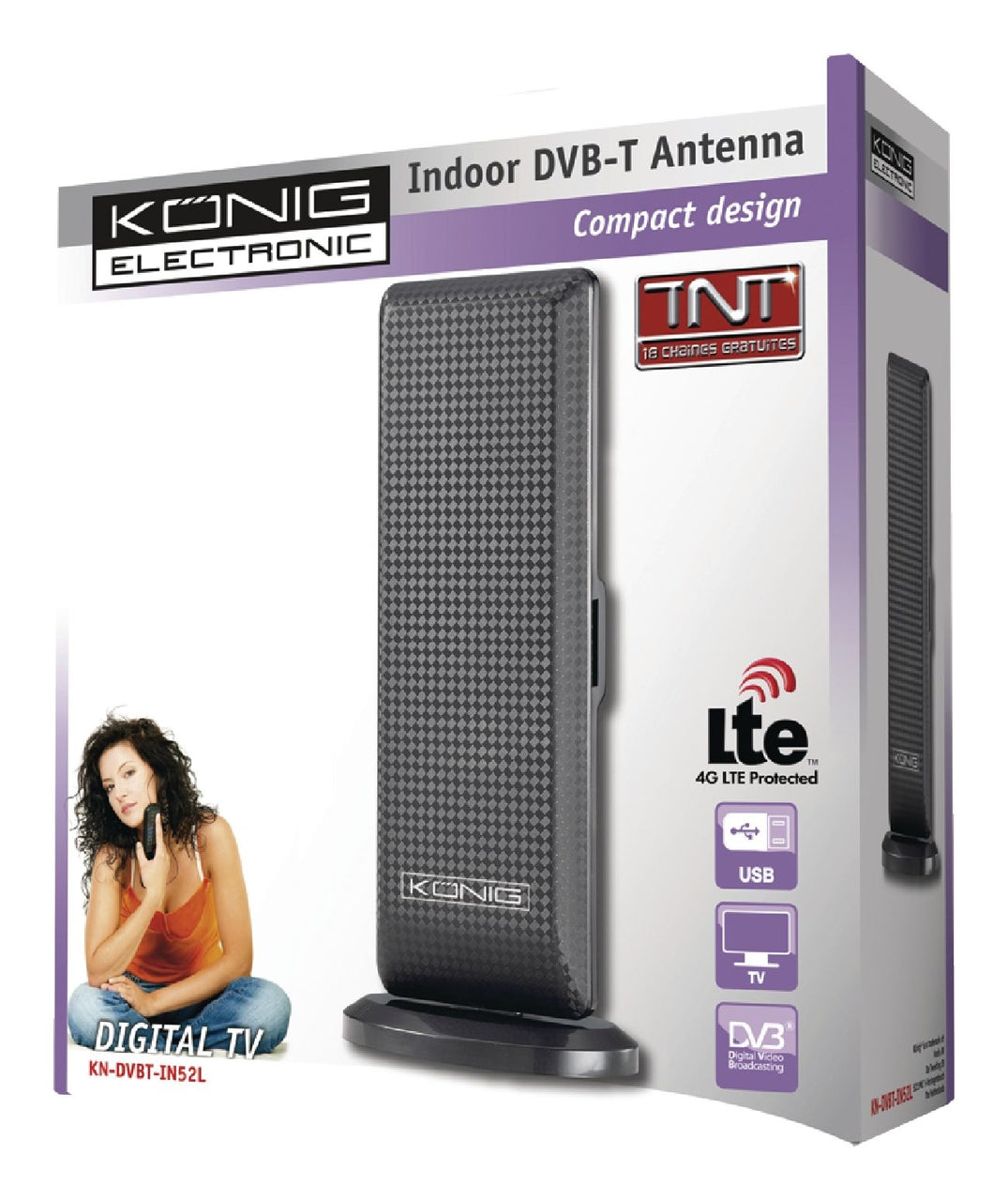 KONIG DVB-T/T2 DAB+ 28 DB Binnen Antenne (Digitenne)