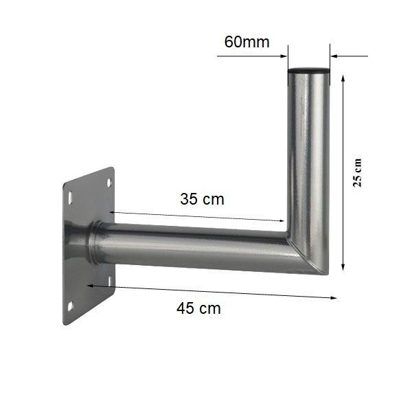 Blueqon WML45 60mm antenne muurbeugel