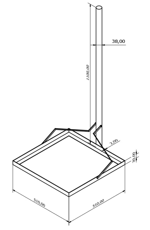 Blueqon KATD5050 De-Montabel Tegelvoet 1S