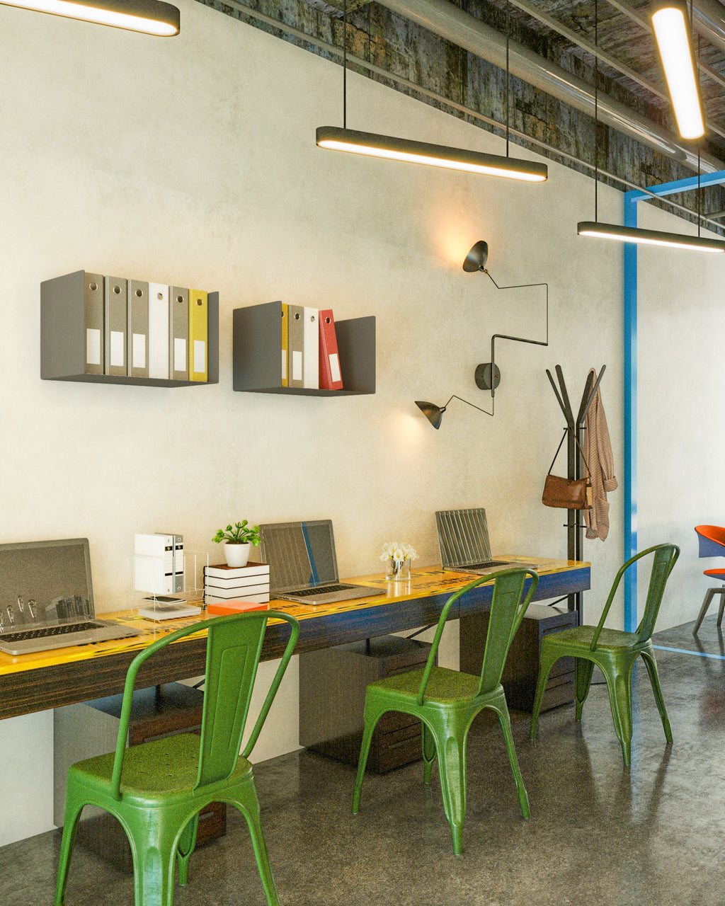 Gorillz Clark - Wandrek - Industrieel Wandrek van Metaal - Brandhout - Archiefkast - Zwart