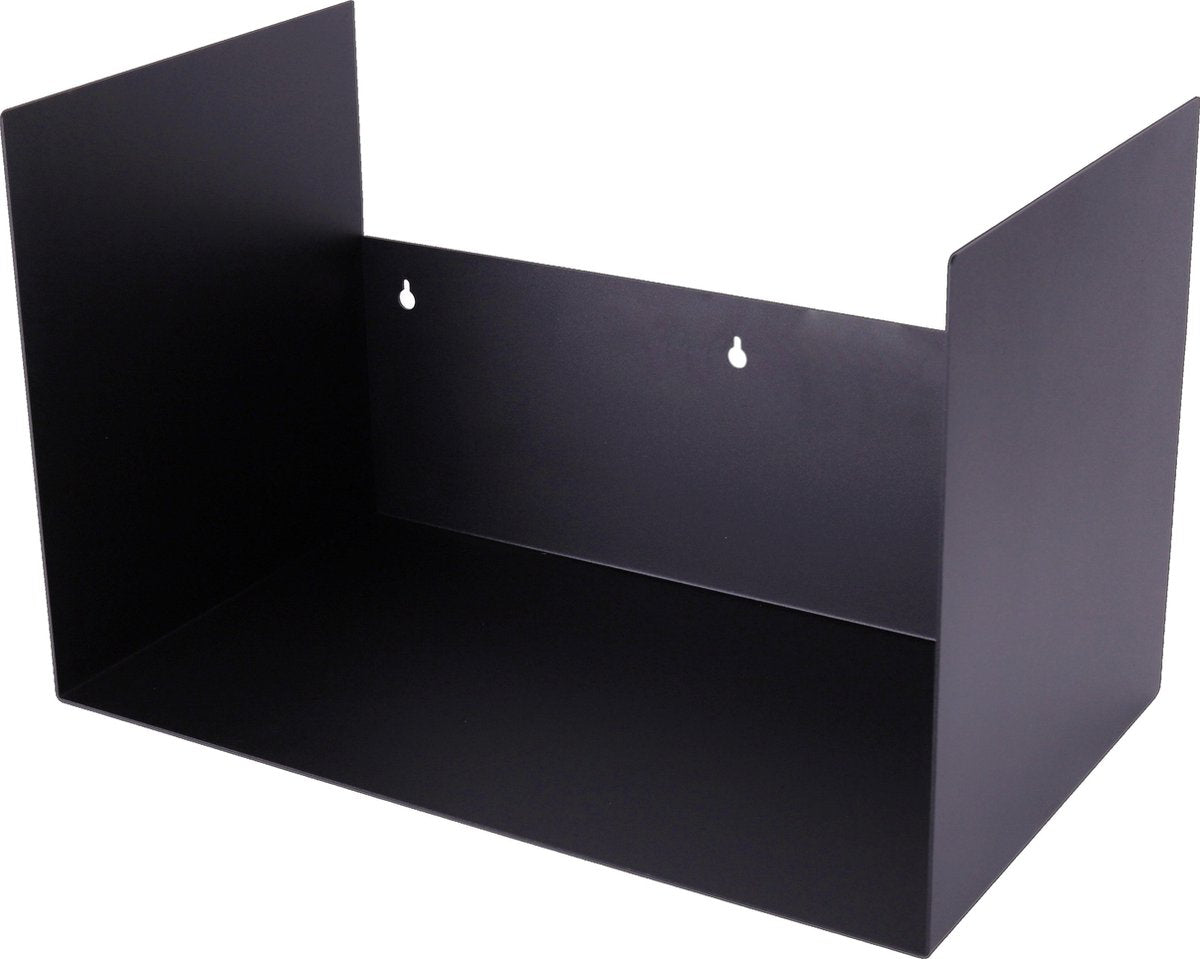 Gorillz Clark - Wandrek - Industrieel Wandrek van Metaal - Brandhout - Archiefkast - Zwart