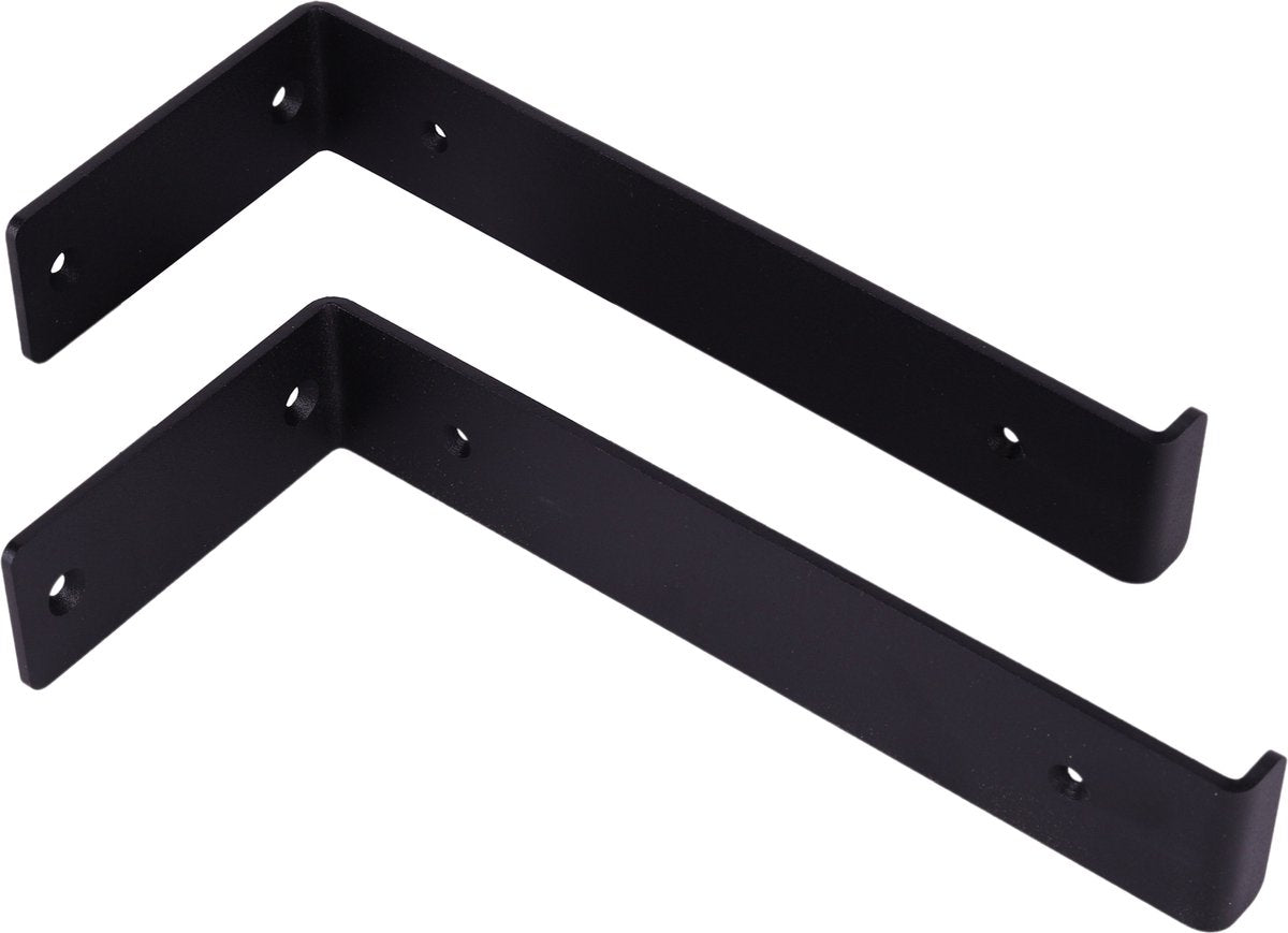 Gorillz Wagon 20 Industriële Plankdragers L-vorm - Plankendragers voor Wandplank - 20 cm Staal - Zwart