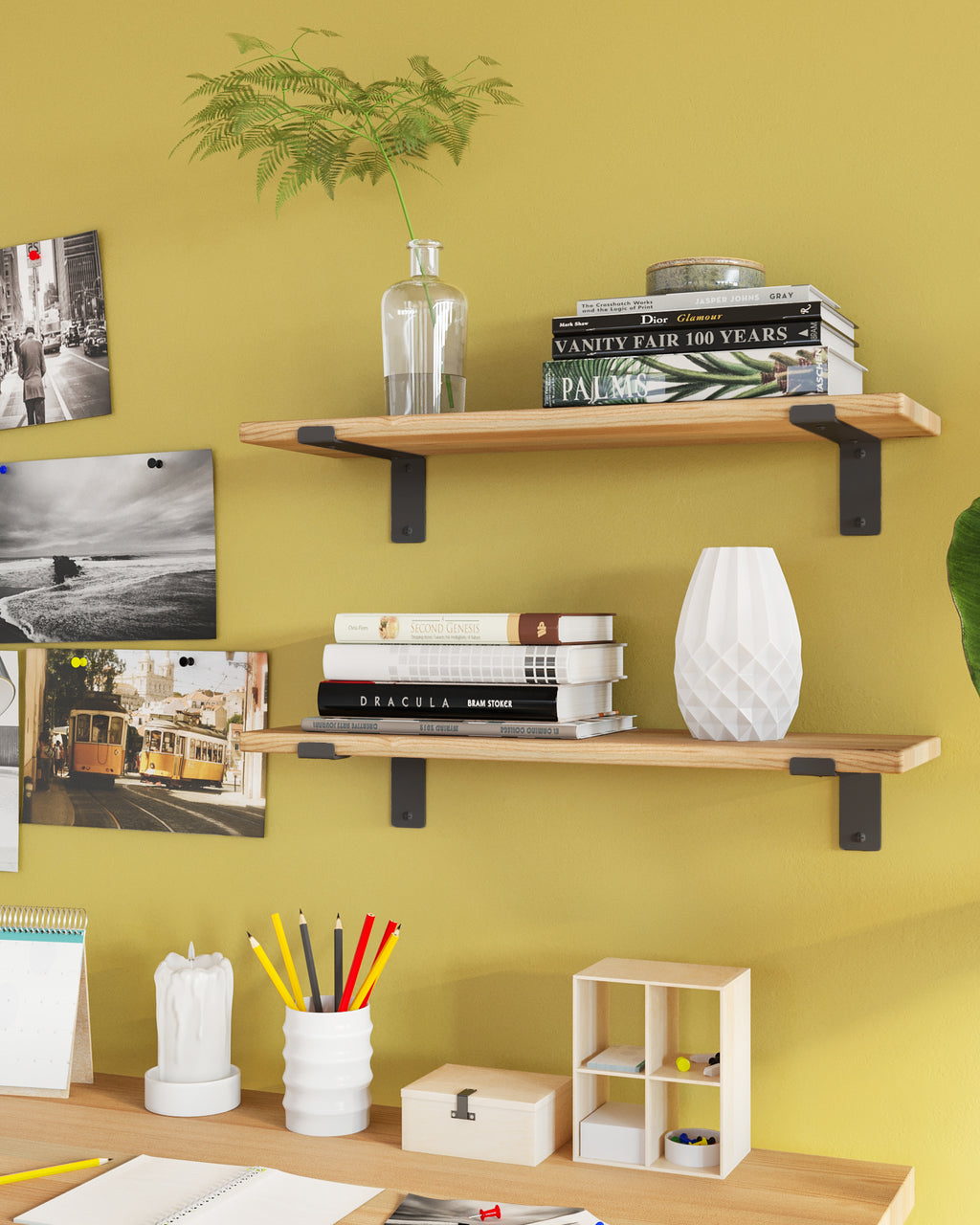 Gorillz Wagon 20 Industriële Plankdragers L-vorm - Plankendragers voor Wandplank - 20 cm Staal - Zwart