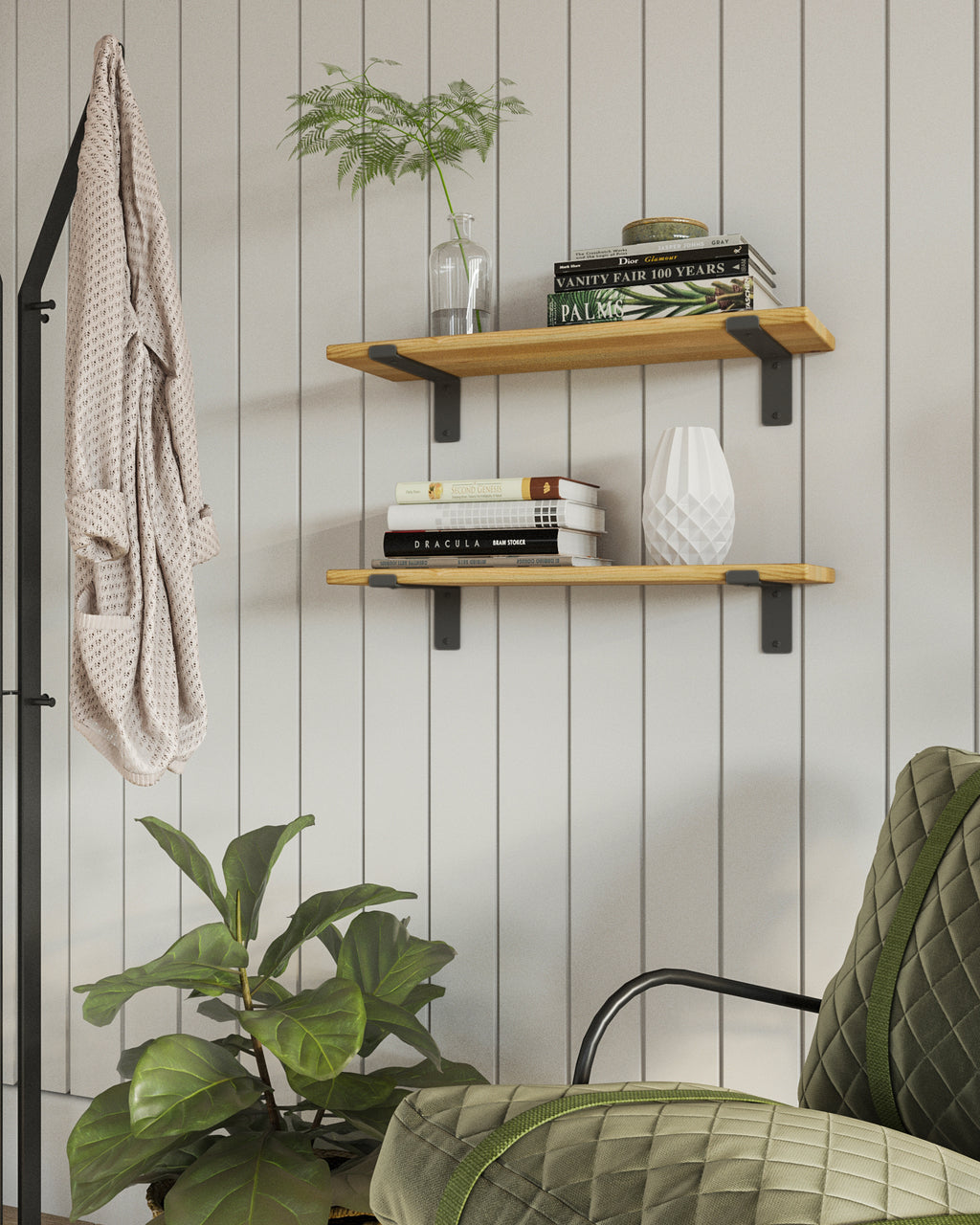 Gorillz Wagon 20 Industriële Plankdragers L-vorm - Plankendragers voor Wandplank - 20 cm Staal - Zwart