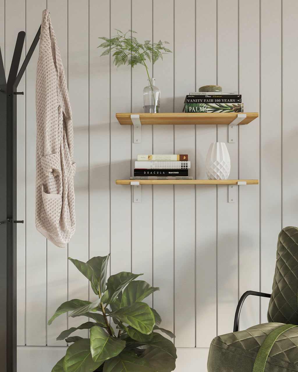 Gorillz Wagon 25 Industriële Plankdragers L-vorm - Plankendragers voor Wandplank - 25 cm Staal - Wit