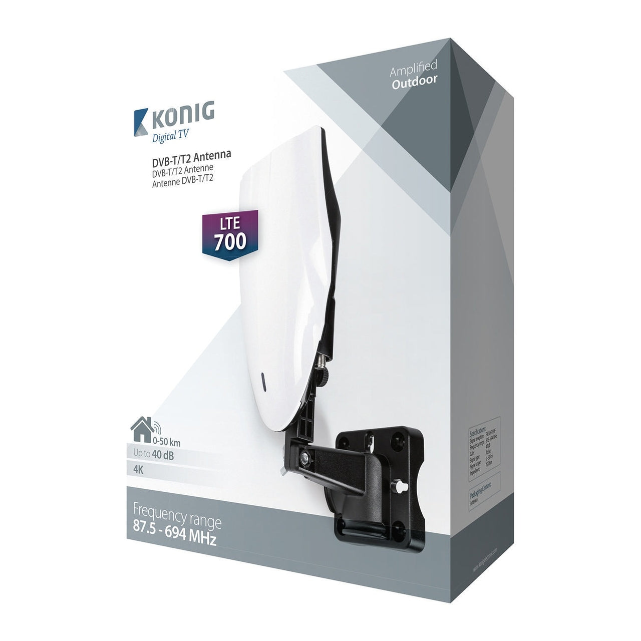 KONIG DVB-T/T2 Versterkte Buitenantenne (Digitenne)