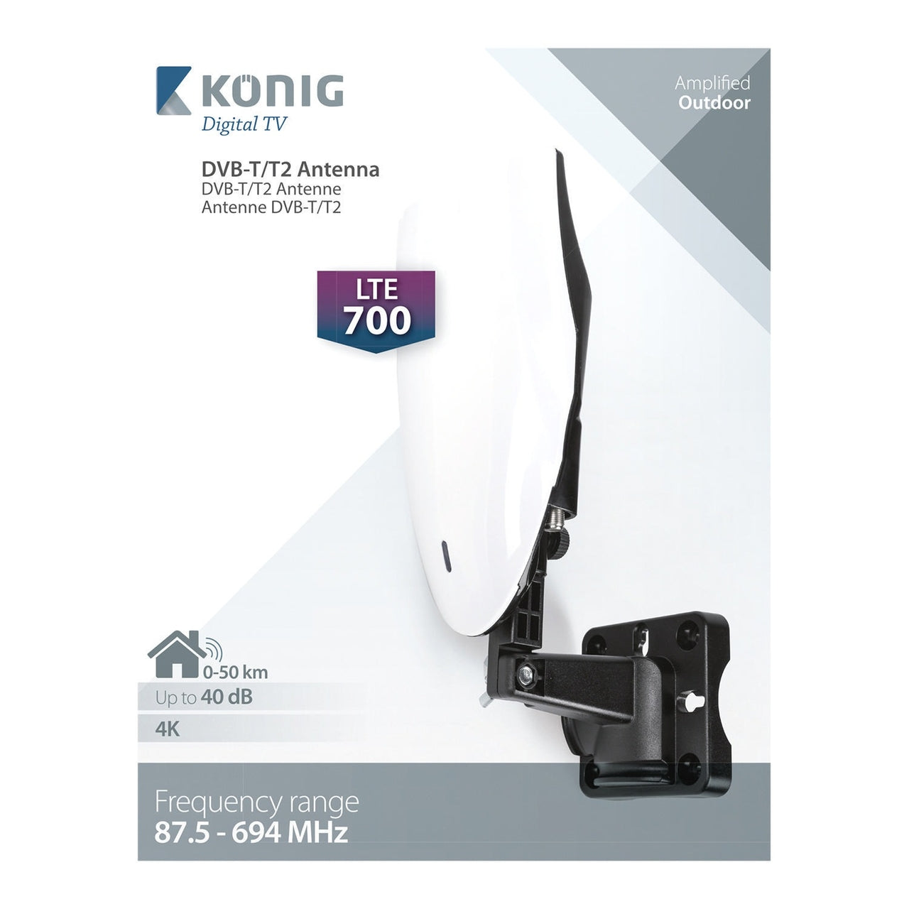 KONIG DVB-T/T2 Versterkte Buitenantenne (Digitenne)