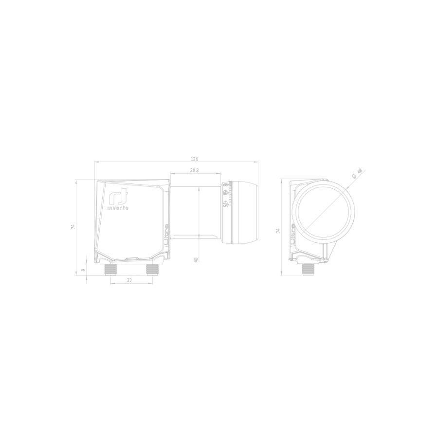Inverto Ultra Twin PLL LNB 40mm 8K