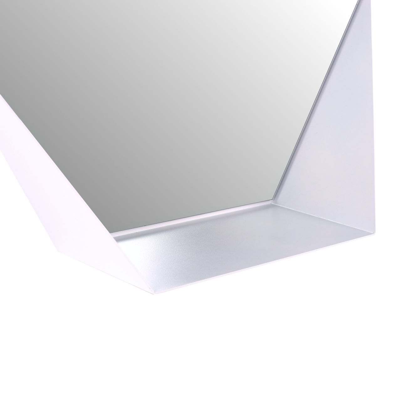 Gorillz Hive Wandspiegel met Plank - Hexagon Spiegel Hangend - 60 x 52 cm - Metaal Wit