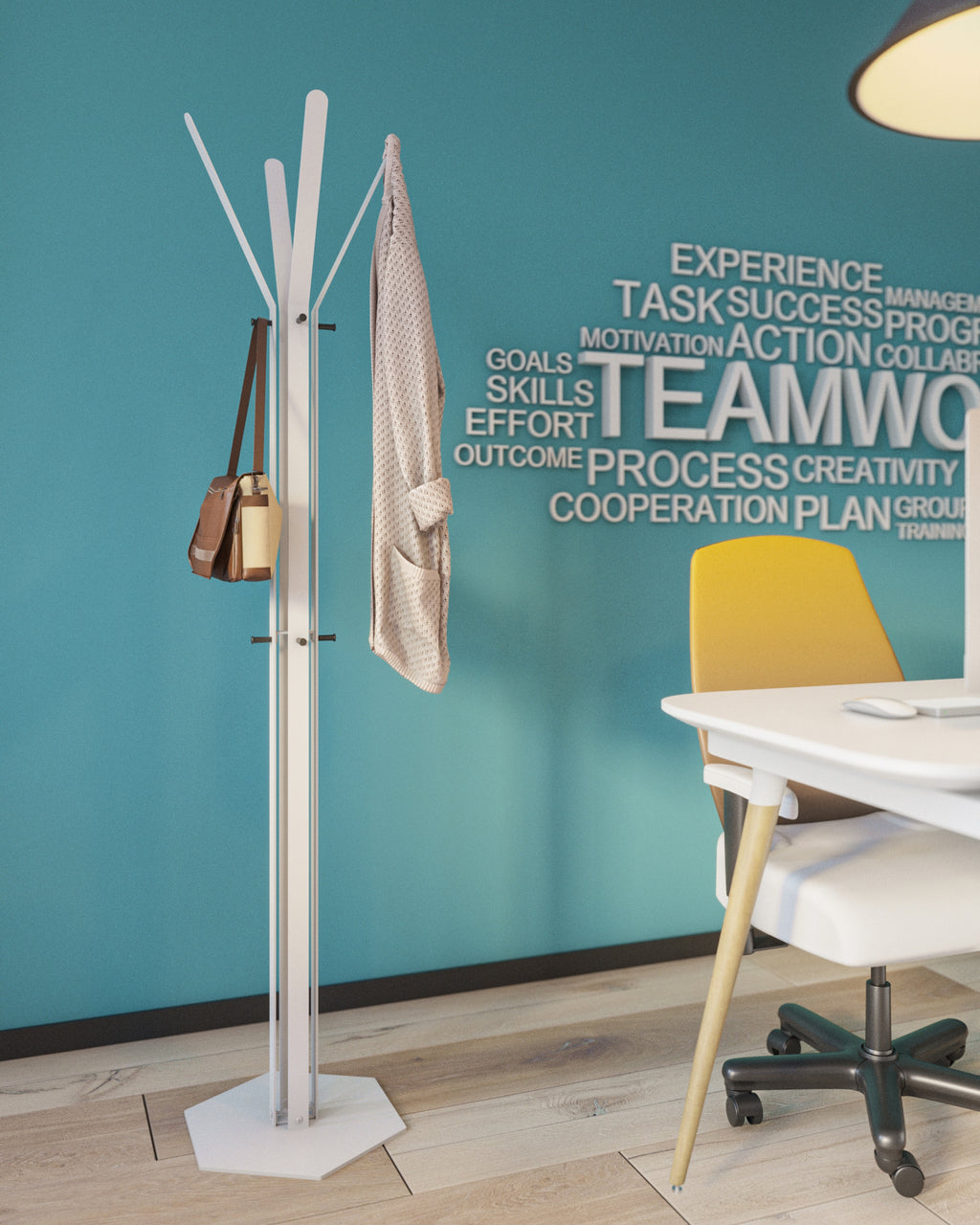 Gorillz Stack - Kapstok Staand - Staande kapstok - Metaal - 12 Kapstok haken - 174,5 cm - Wit