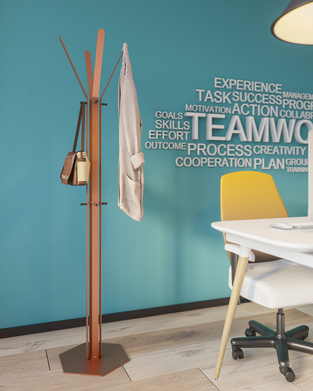 Gorillz Stack - Kapstok Staand - Staande kapstok - Metaal - 12 Kapstok haken - 174,5 cm - Koperbruin