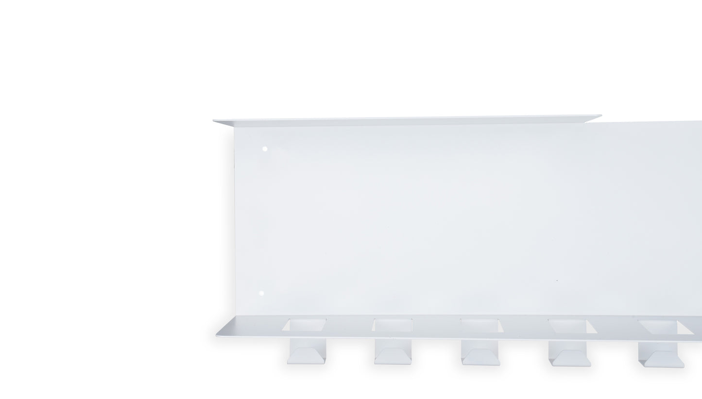 Gorillz Plenck - Wandkapstok met Hoedenplank - Kapstok Metaal - 70 x 15 x 25 cm - Wit