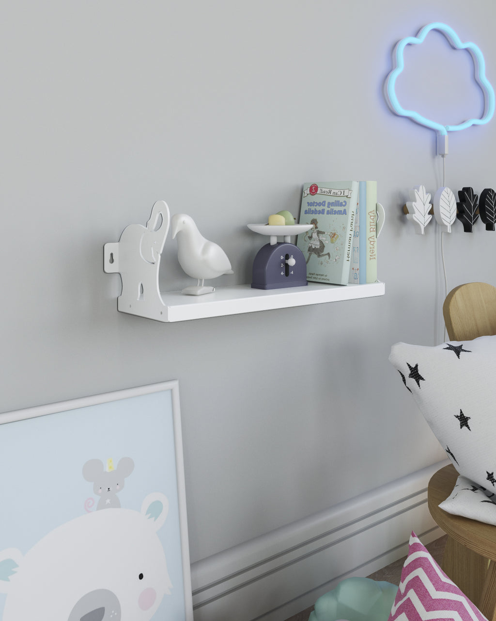 Gorillz Elly Kids Kinderkamer Boekenplank - Wit