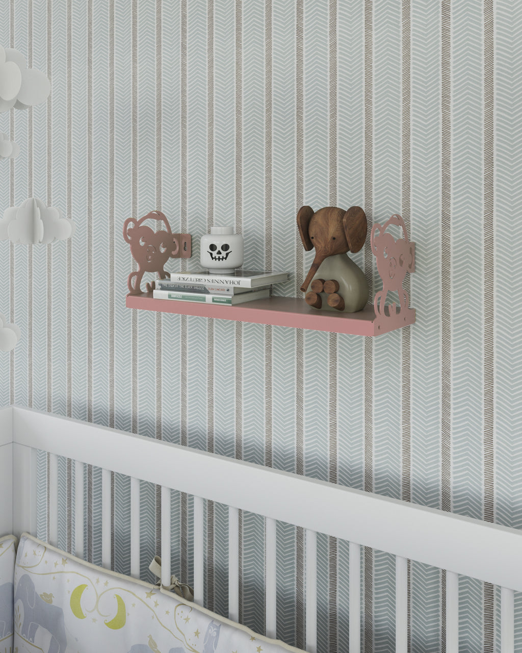 Gorillz Monkey - Kinderkamer - Accessoires - Boekenplank - Roze