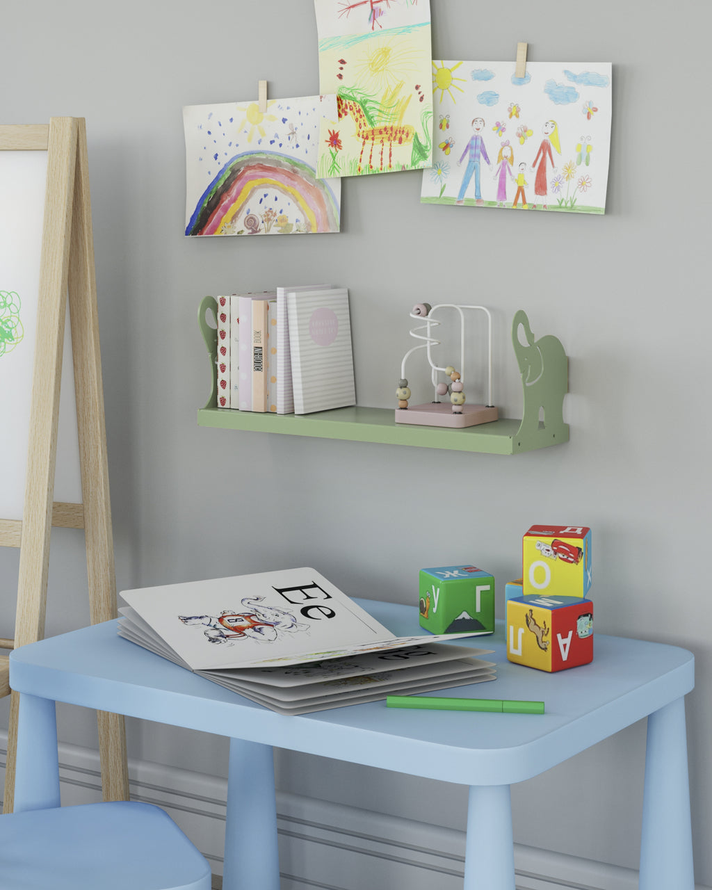 Gorillz Elly Kids Kinderkamer Boekenplank - Groen