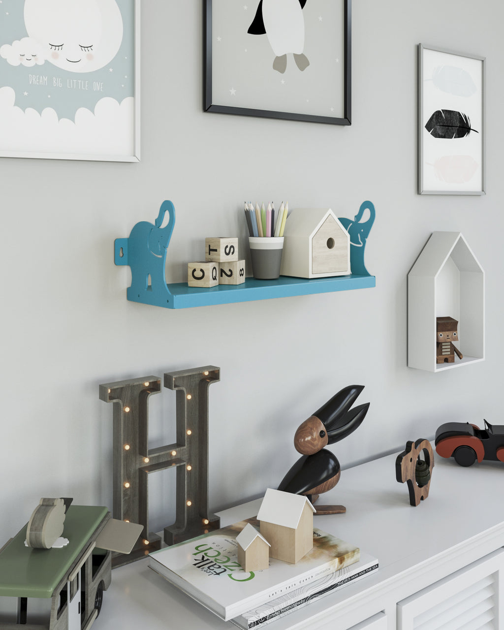 Gorillz Elly Kids Kinderkamer Boekenplank - blauw