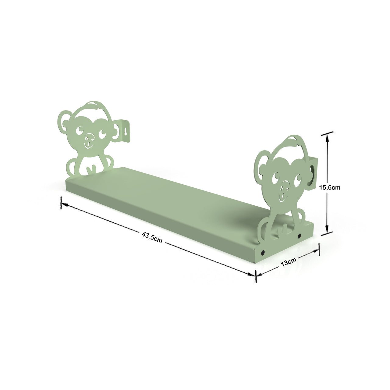 Gorillz Monkey - Kinderkamer - Accessoires - Boekenplank - Groen