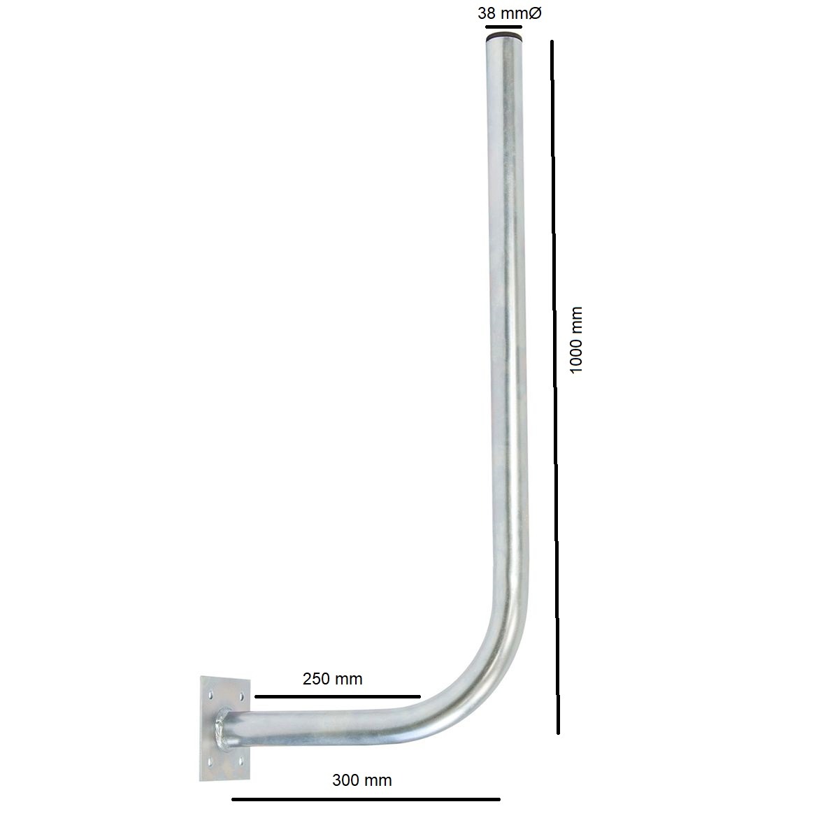 Blueqon WML30 100 CM Muurbeugel balkonbeugel antenne beugel 38Ø