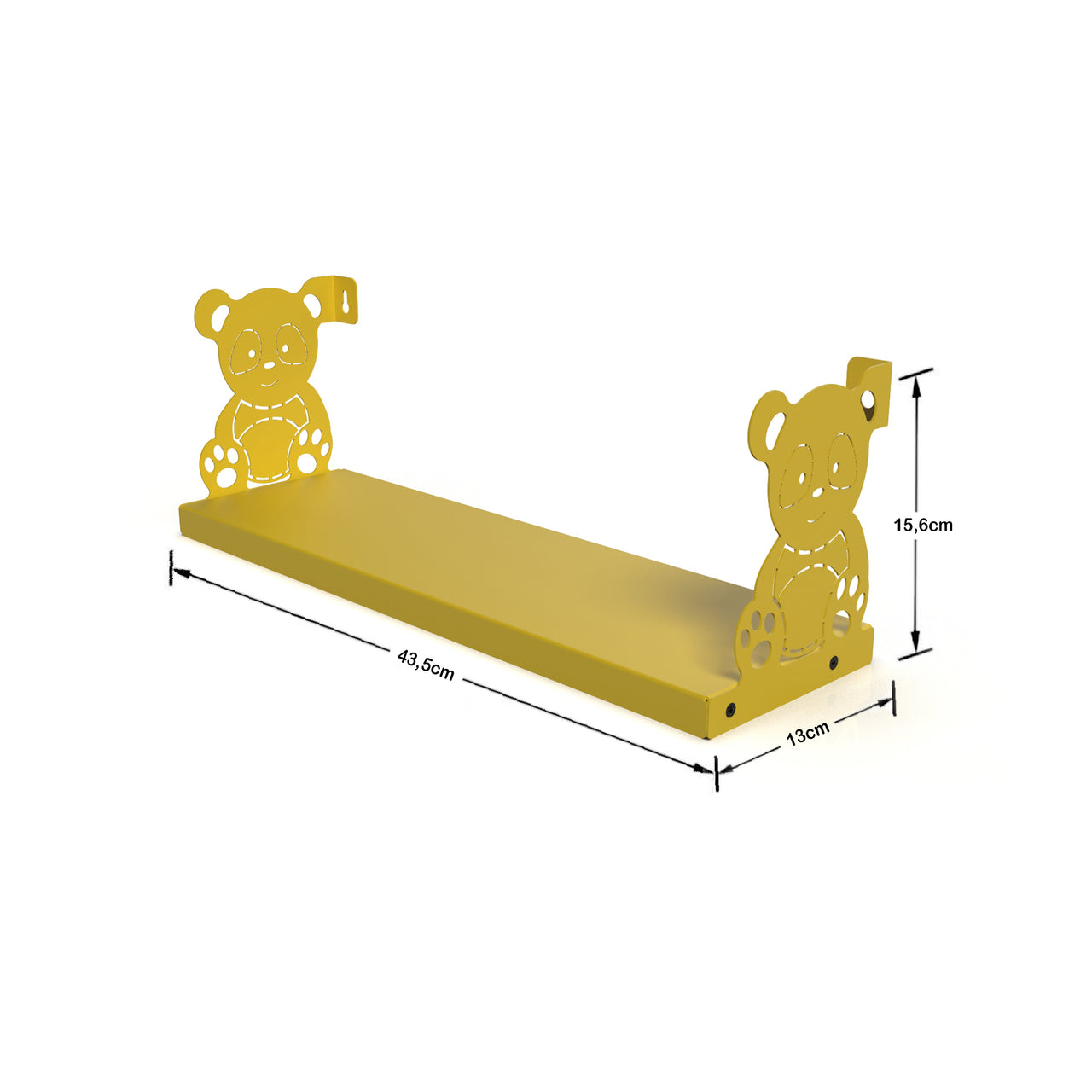 Gorillz Panda Kids - Kinderkamer - Babykamer - Boekenplank - Geel