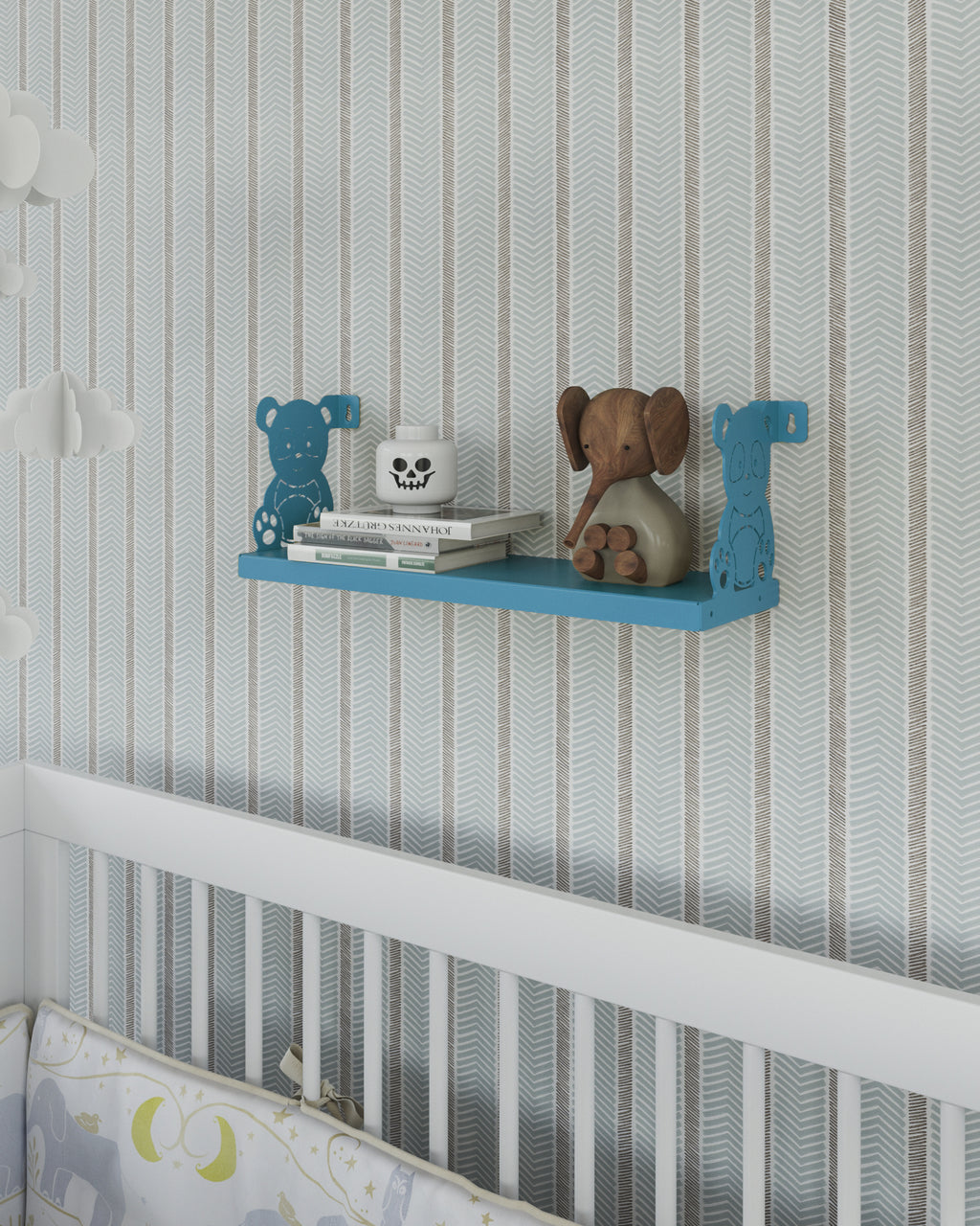Gorillz Panda Kids - Kinderkamer - Babykamer - Boekenplank - Blauw