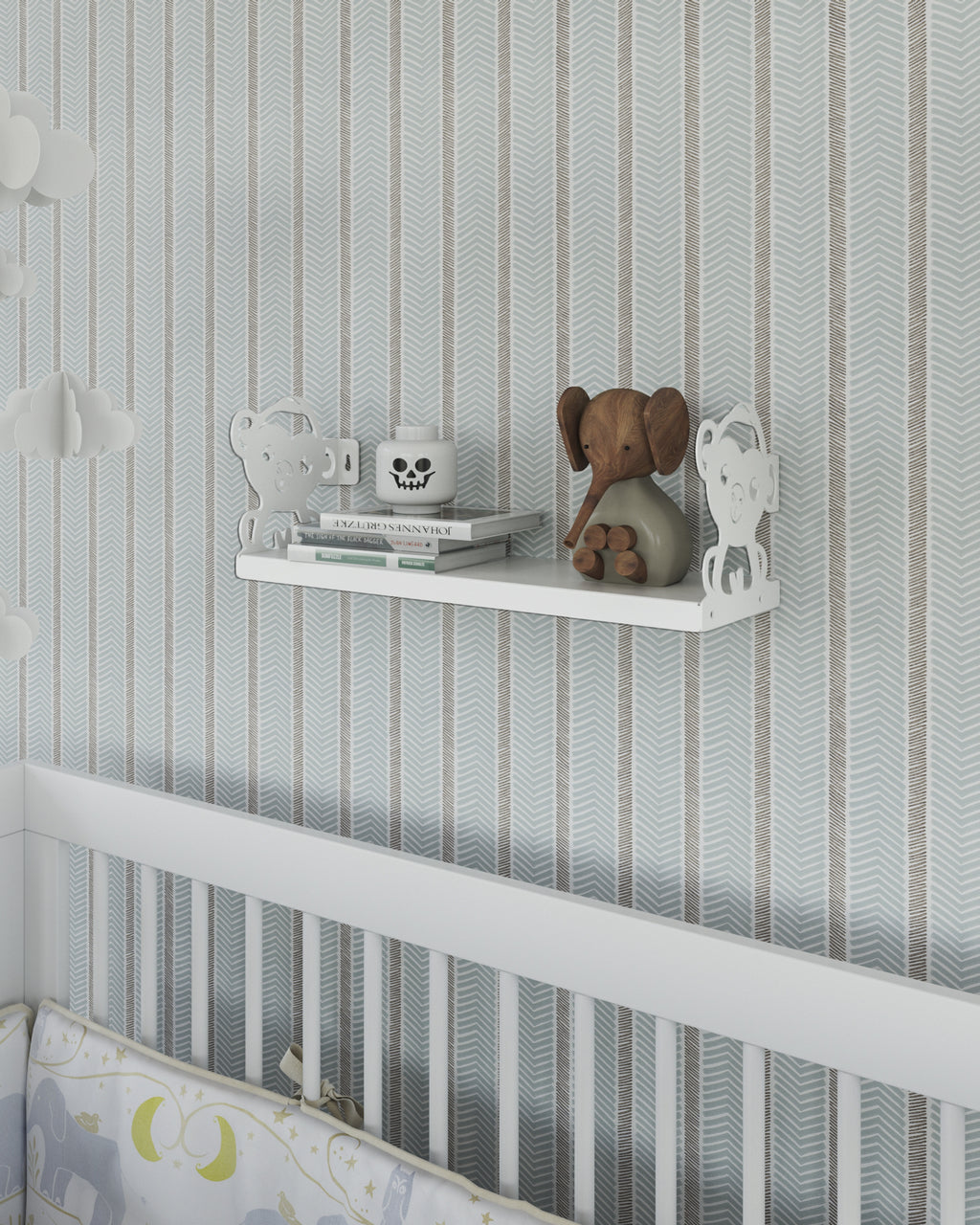 Gorillz Monkey - Kinderkamer - Accessoires - Boekenplank - Wit