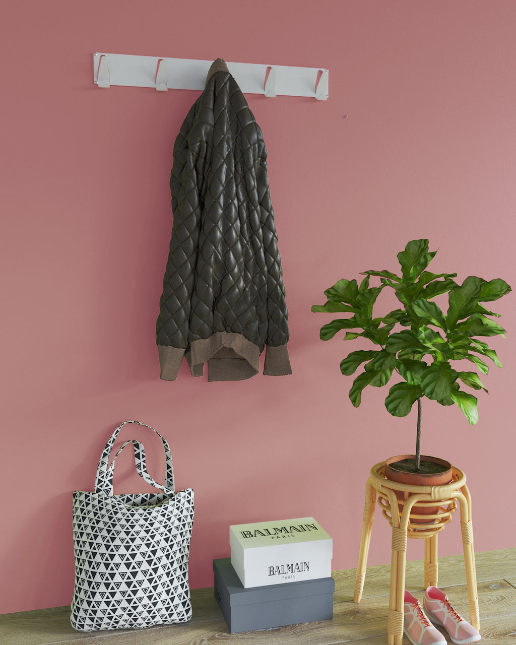 Gorillz Raw XL - Industrieel kapstok - 10 Kapstok haken - 70cm - Wit