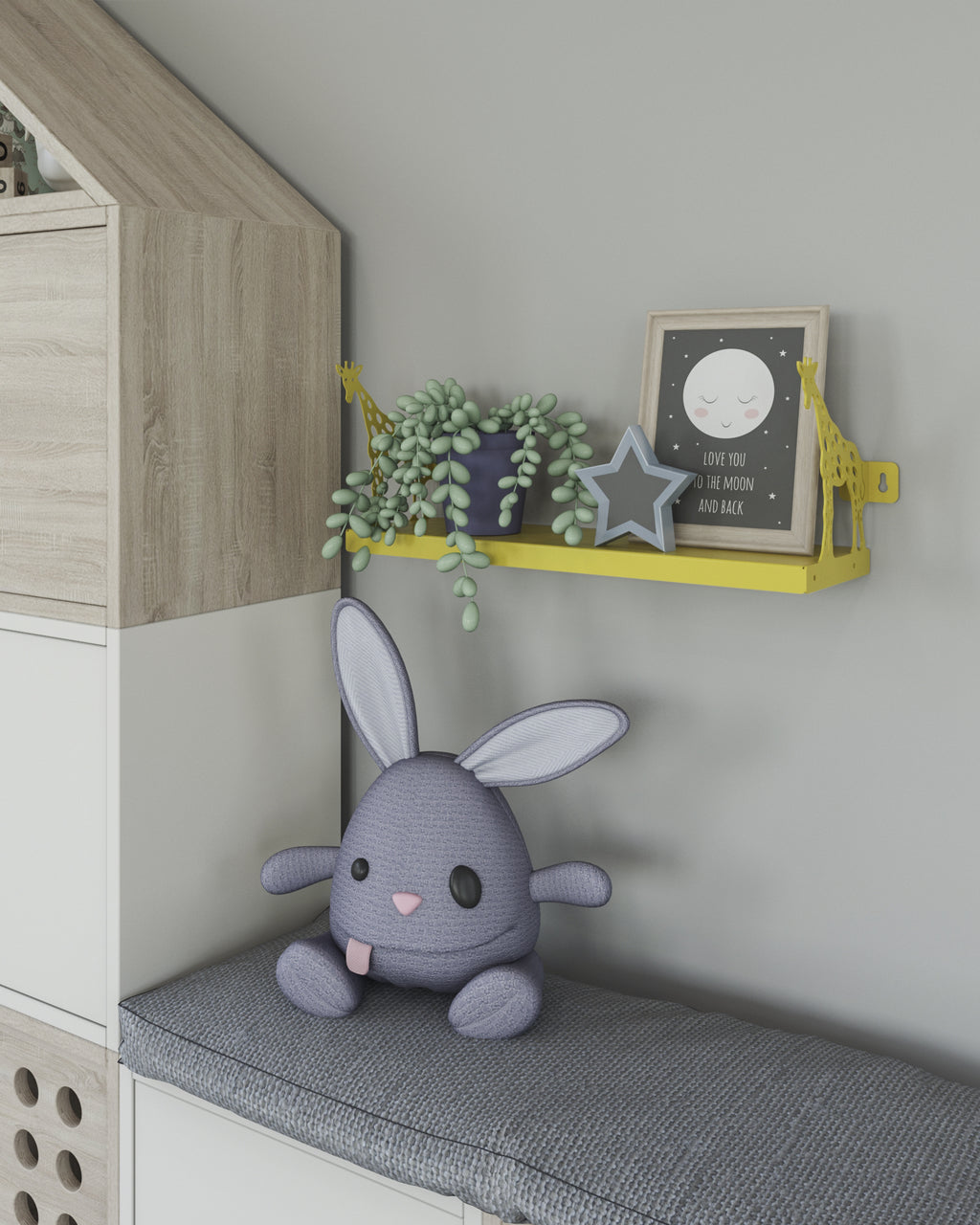 Gorillz Elly Kids Kinderkamer Boekenplank - Geel