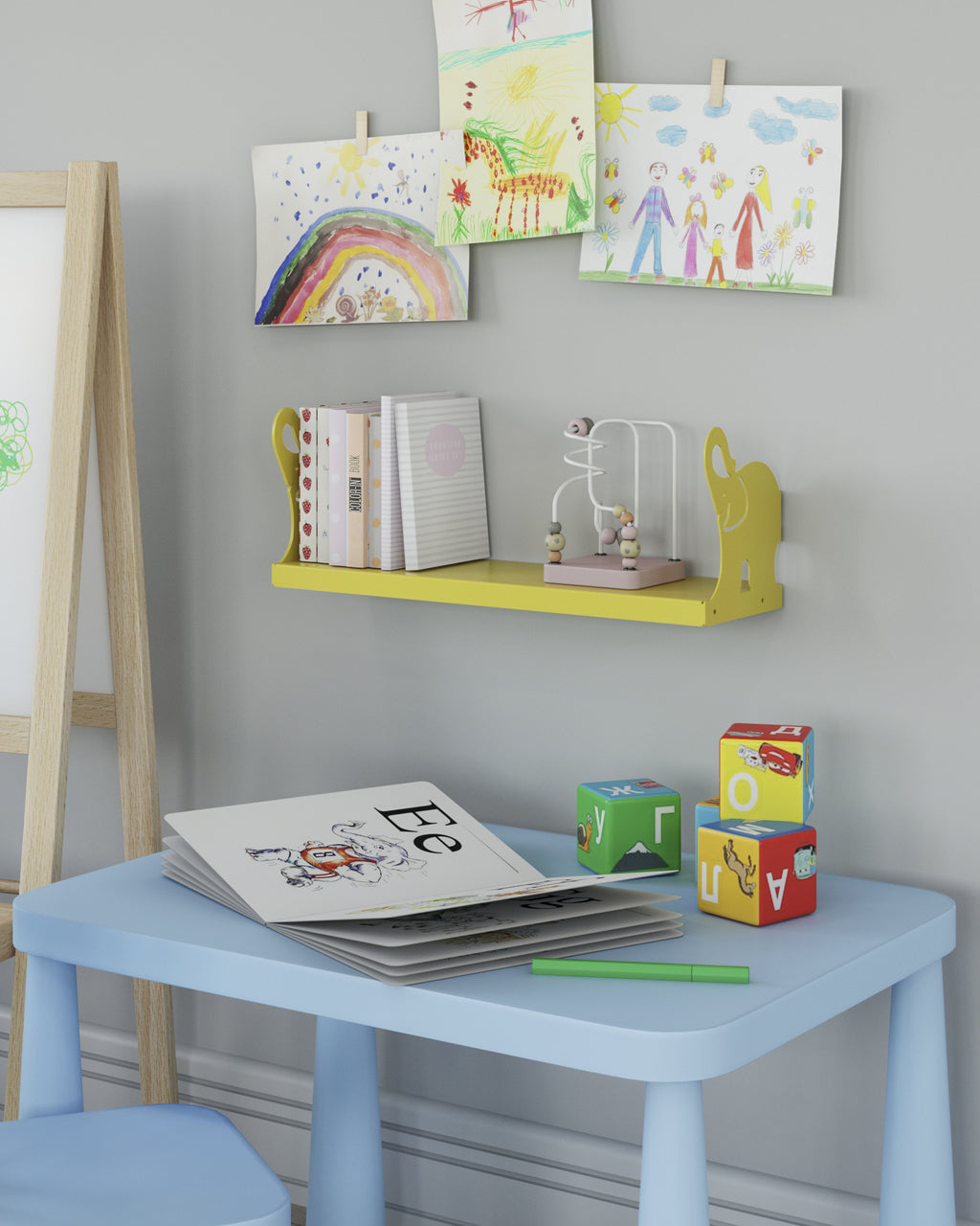 Gorillz Elly Kids Kinderkamer Boekenplank - Geel