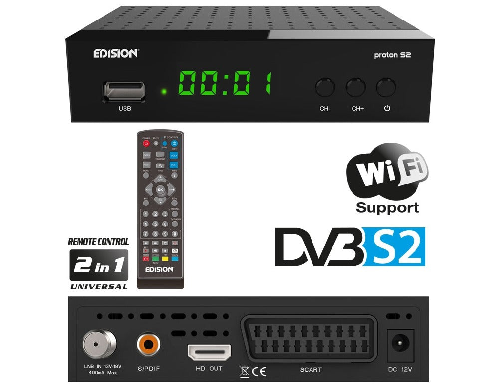 Edision Proton S2 DVB-S2 FTA satelliet ontvanger