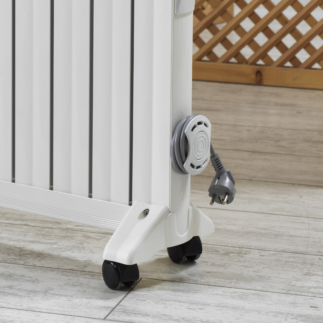 Alveon BRN-11 Elektrische Radiator Olieradiator 900W Aluminium Wit