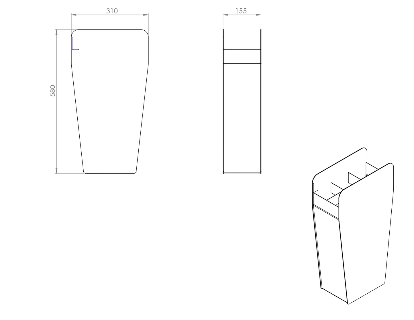 Gorillz Brella - Paraplubak met 6 Vakken - 58 cm Hoge - Industrieel Parapluhouder - Wit