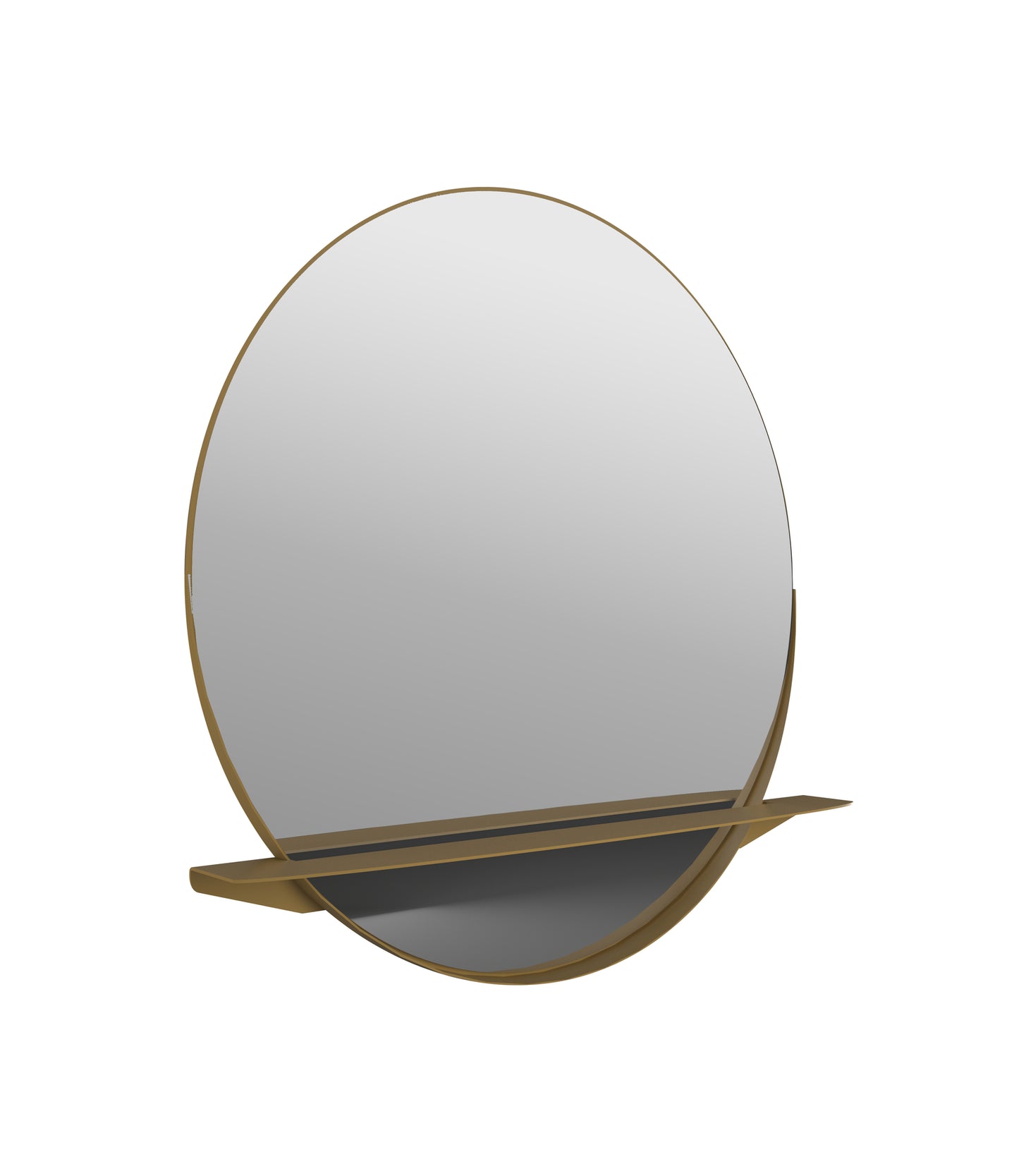 Gorillz Alien 60 - Wandspiegel met Plank - Ronde Hang Spiegel - 60 cm - Staal Goud - Gold