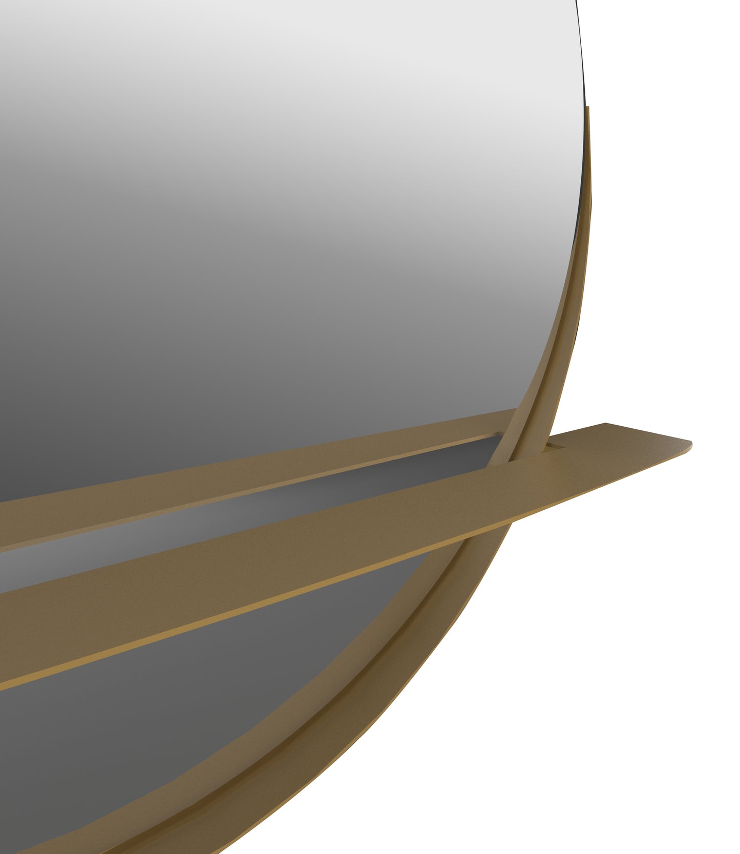 Gorillz Alien 60 - Wandspiegel met Plank - Ronde Hang Spiegel - 60 cm - Staal Goud - Gold