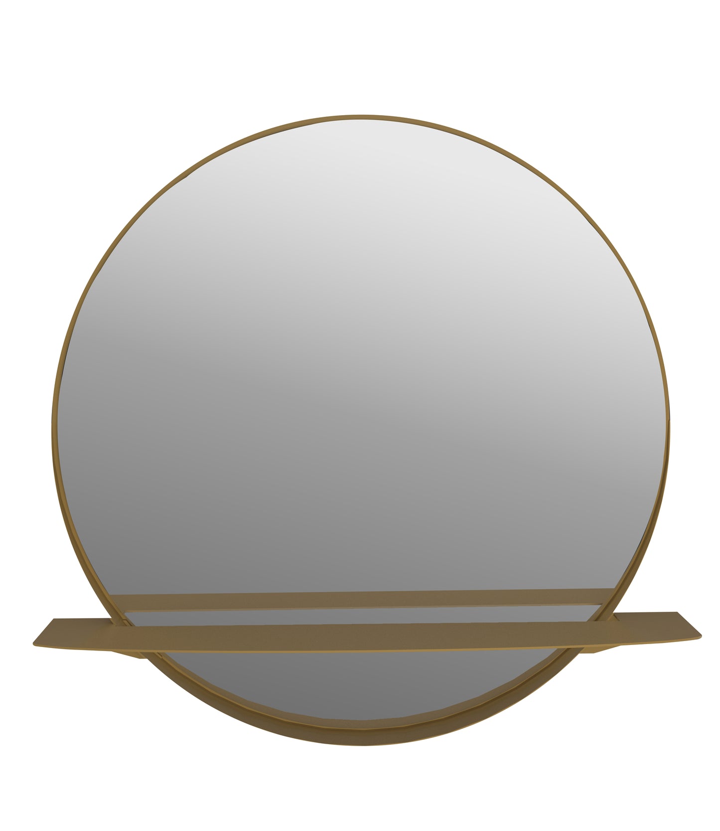 Gorillz Alien 60 - Wandspiegel met Plank - Ronde Hang Spiegel - 60 cm - Staal Goud - Gold