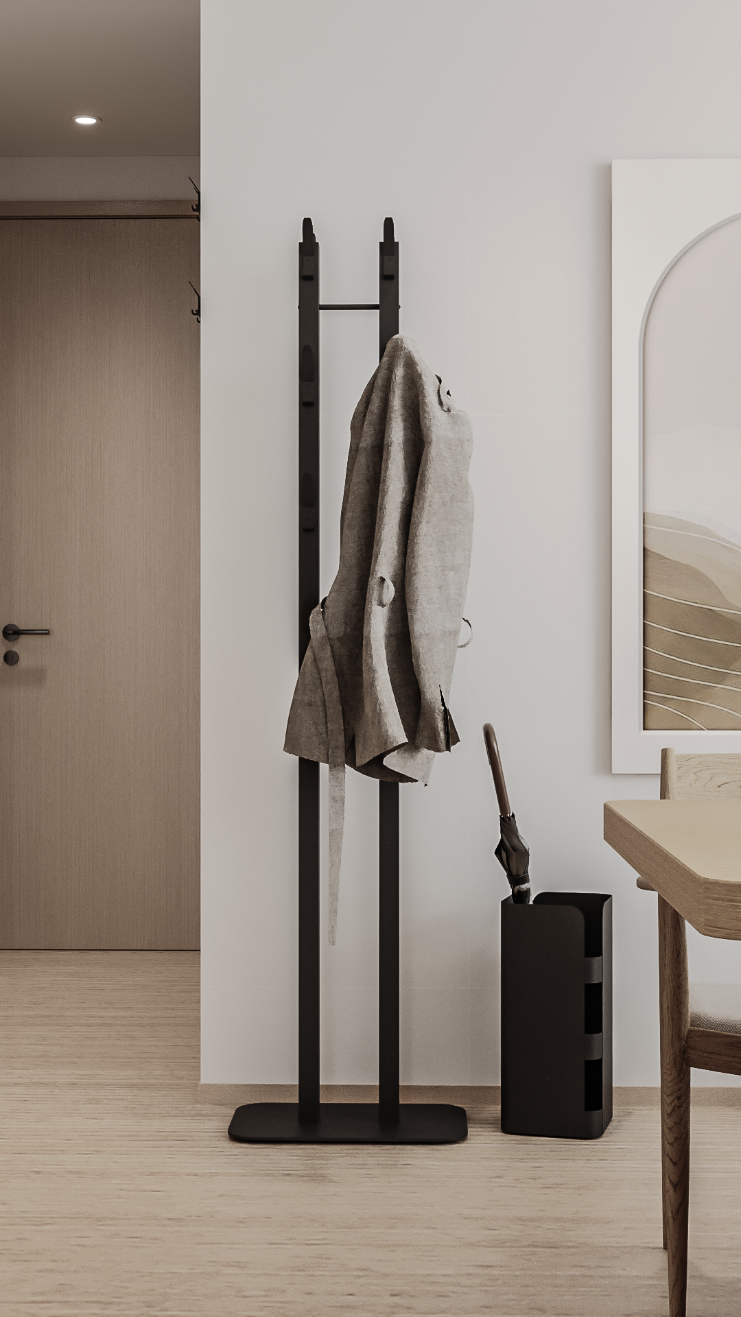 Gorillz Atomy XL - kapstok staand - Staande Kapstok - 32 haken - Metaal - 180 cm - Zwart