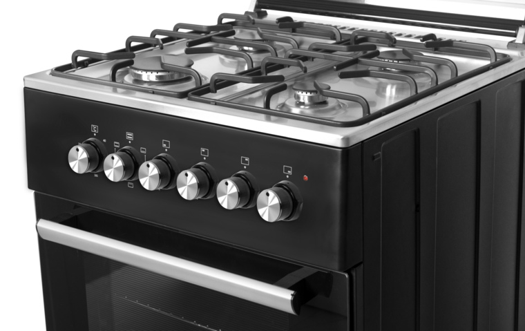 Wiggo WO-E603R(BX) Serie 3 - Gasfornuis - Zwart Rvs