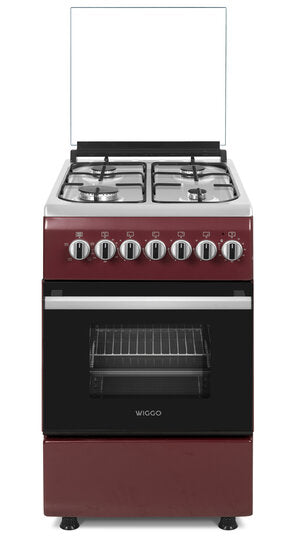 Wiggo WO-E505R(RX) Serie 5 - Gasfornuis - Rood Rvs