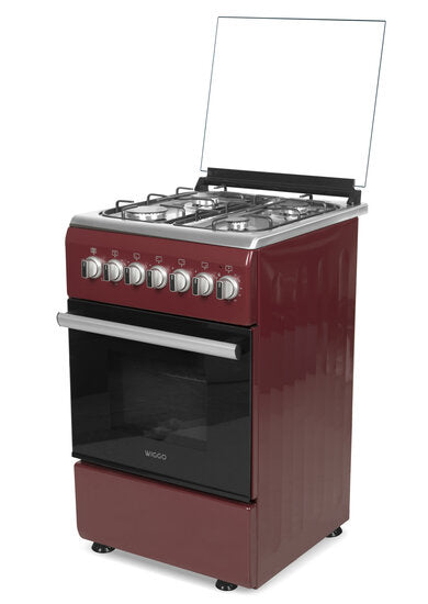 Wiggo WO-E505R(RX) Serie 5 - Gasfornuis - Rood Rvs