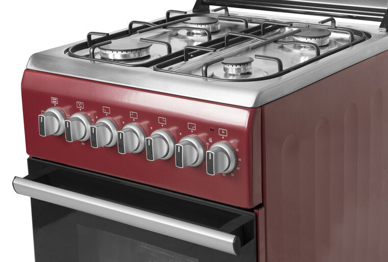 Wiggo WO-E505R(RX) Serie 5 - Gasfornuis - Rood Rvs