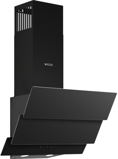 Wiggo WE-E533G(B) - Schuine Afzuigkap - 50cm - Zwart Triple Glas