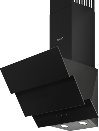 Wiggo WE-E533G(B) - Schuine Afzuigkap - 50cm - Zwart Triple Glas