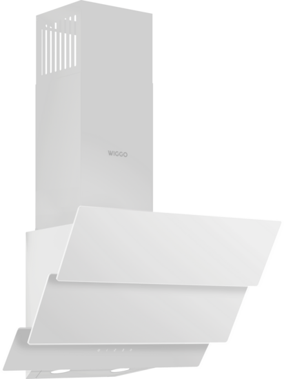 Wiggo WE-E533G(W) - Schuine Afzuigkap - 50cm - Wit Triple Glas