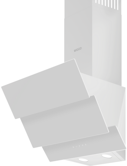 Wiggo WE-E533G(W) - Schuine Afzuigkap - 50cm - Wit Triple Glas