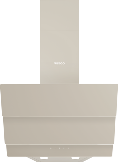 Wiggo WE-E533G(C) - Schuine Afzuigkap - 50cm - Creme Triple Glas