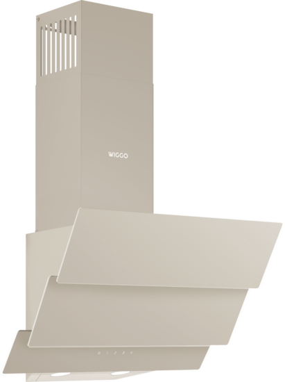 Wiggo WE-E533G(C) - Schuine Afzuigkap - 50cm - Creme Triple Glas